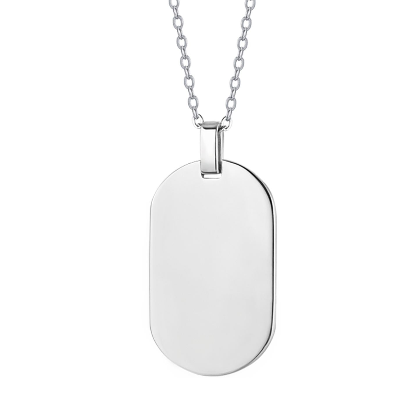 STEEL MEN'S NECKLACE WITH CUSTOMIZABLE PLATE