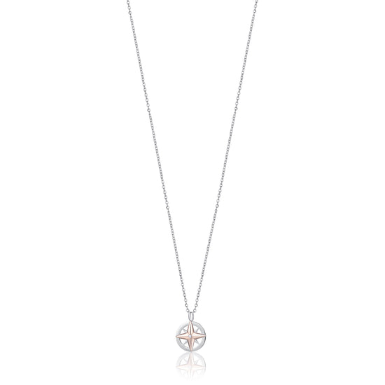 STEEL MEN'S WIND ROSE IP ROSE NECKLACE