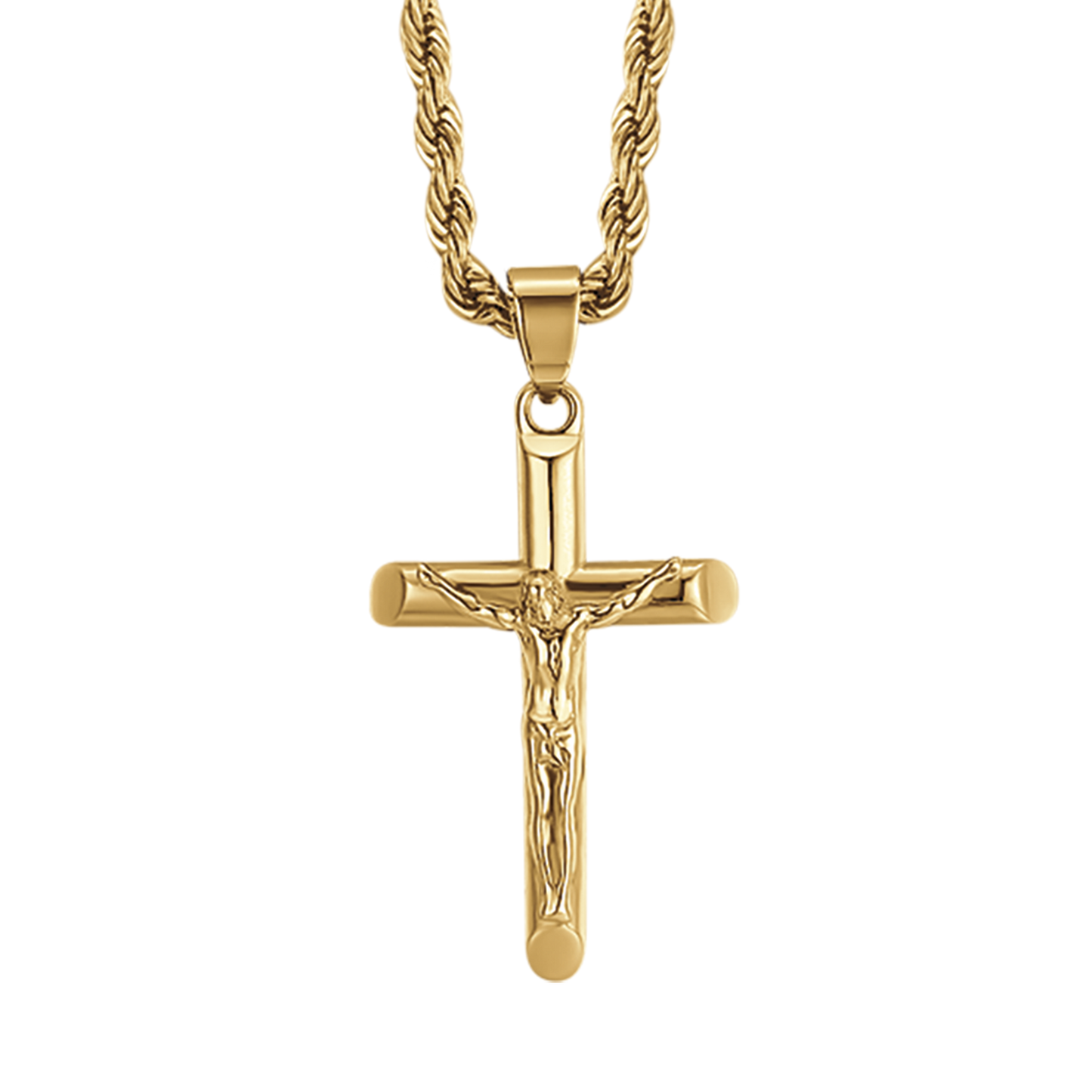 STEEL MEN'S NECKLACE WITH CRUCIFIX