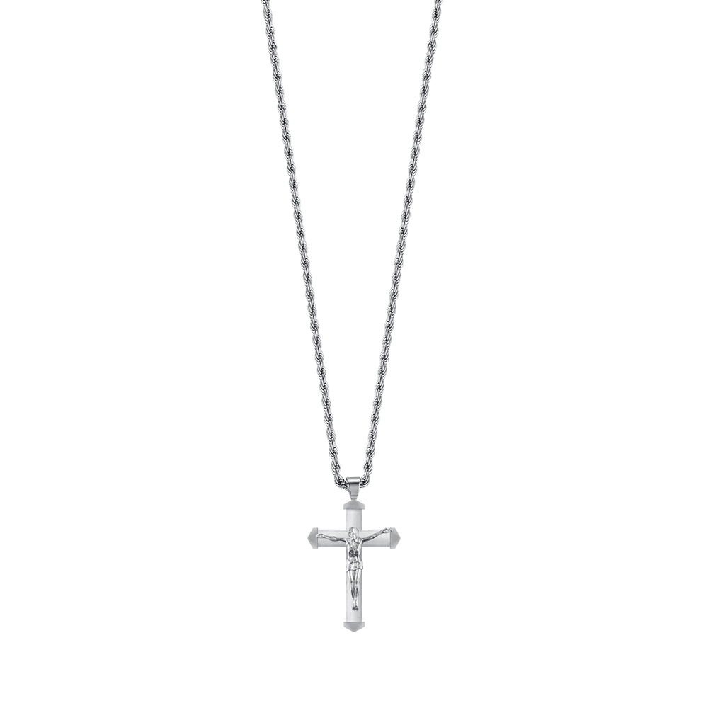 STEEL MEN'S NECKLACE WITH CRUCIFIX