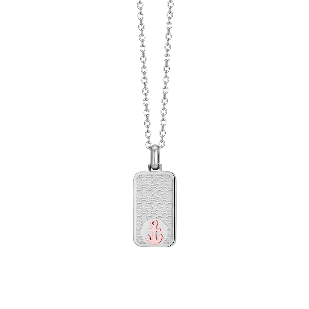 MEN'S STEEL NECKLACE WITH ANCHOR IP ROSE Luca Barra