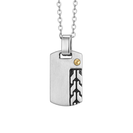 STEEL MEN'S NECKLACE WITH ELEMENT