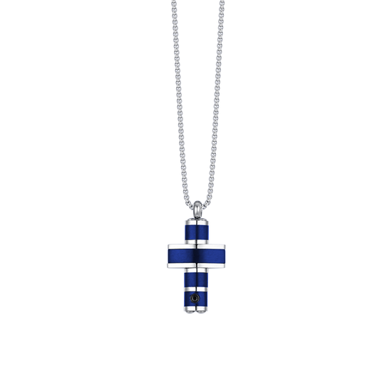 BLUE IP CROSS STEEL MEN'S NECKLACE Luca Barra