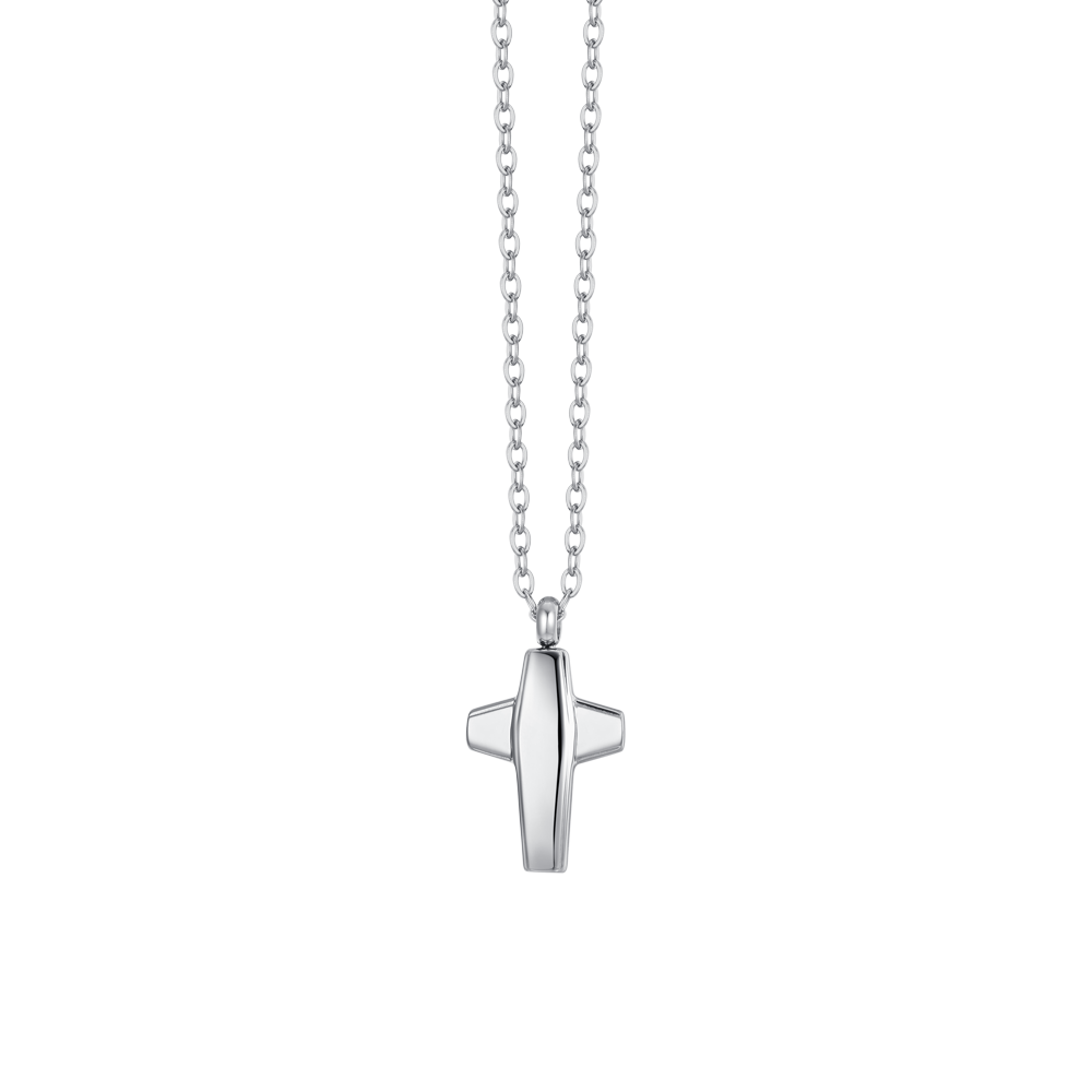 STEEL MEN'S NECKLACE WITH CROSS