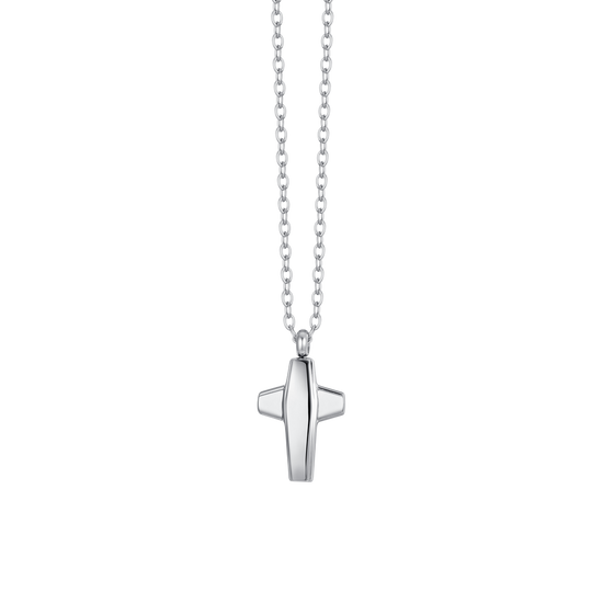 STEEL MEN'S NECKLACE WITH CROSS