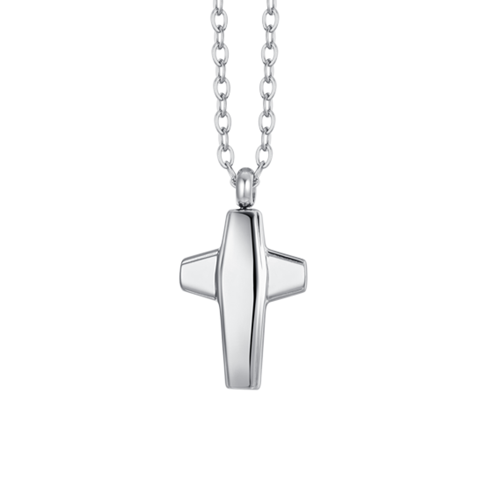 STEEL MEN'S NECKLACE WITH CROSS