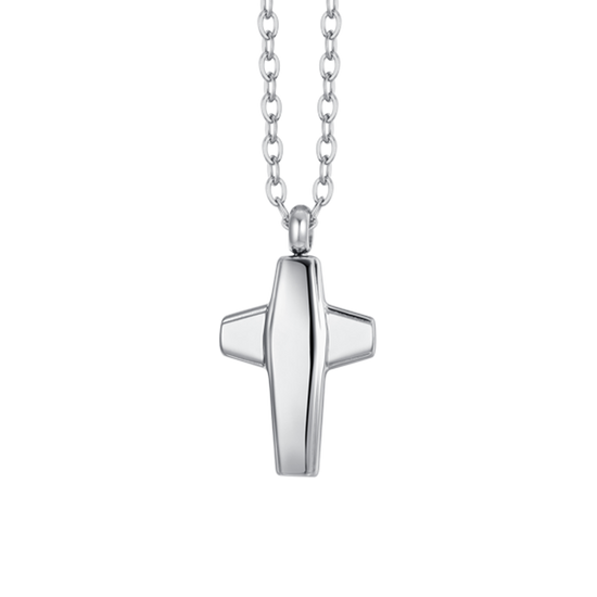 STEEL MEN'S NECKLACE WITH CROSS