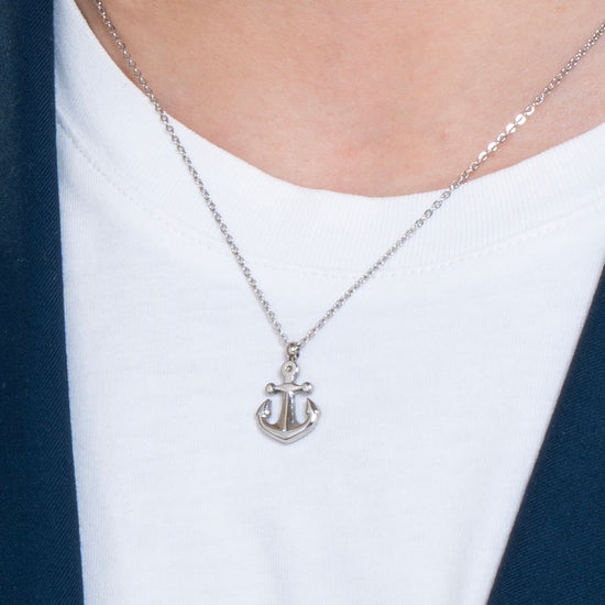 STEEL MEN'S NECKLACE WITH ANCHOR