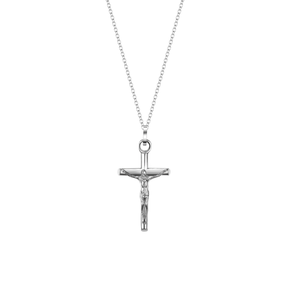 STEEL MEN'S NECKLACE WITH CRUCIFIX