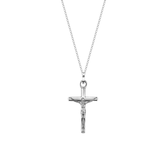 STEEL MEN'S NECKLACE WITH CRUCIFIX