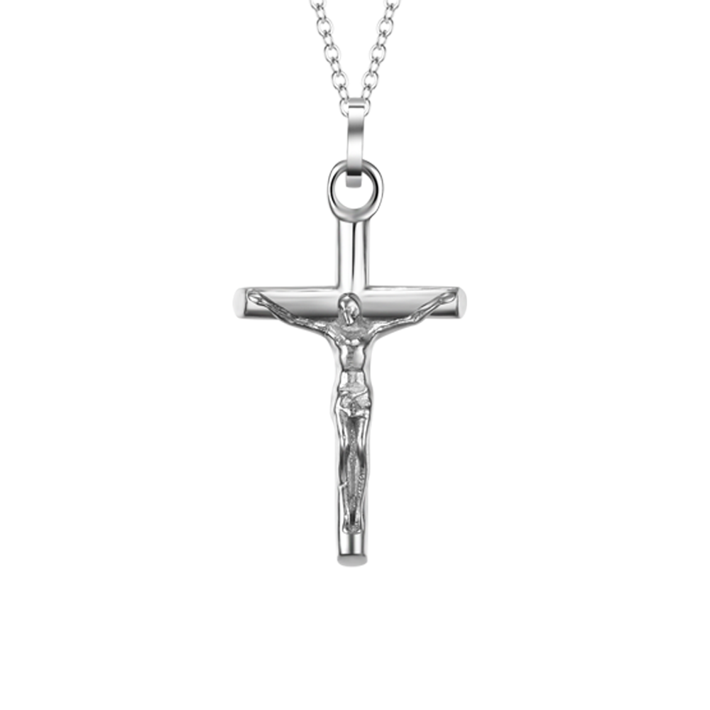 STEEL MEN'S NECKLACE WITH CRUCIFIX