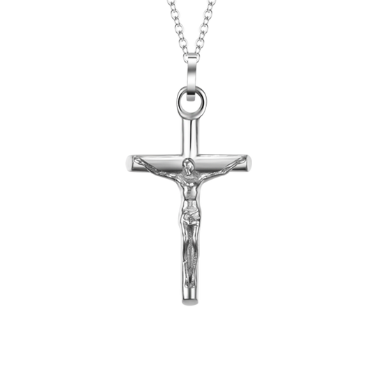 STEEL MEN'S NECKLACE WITH CRUCIFIX