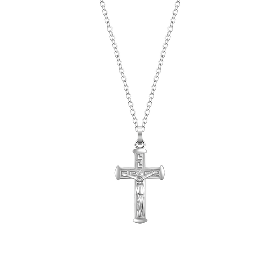 STEEL MEN'S NECKLACE WITH CRUCIFIX