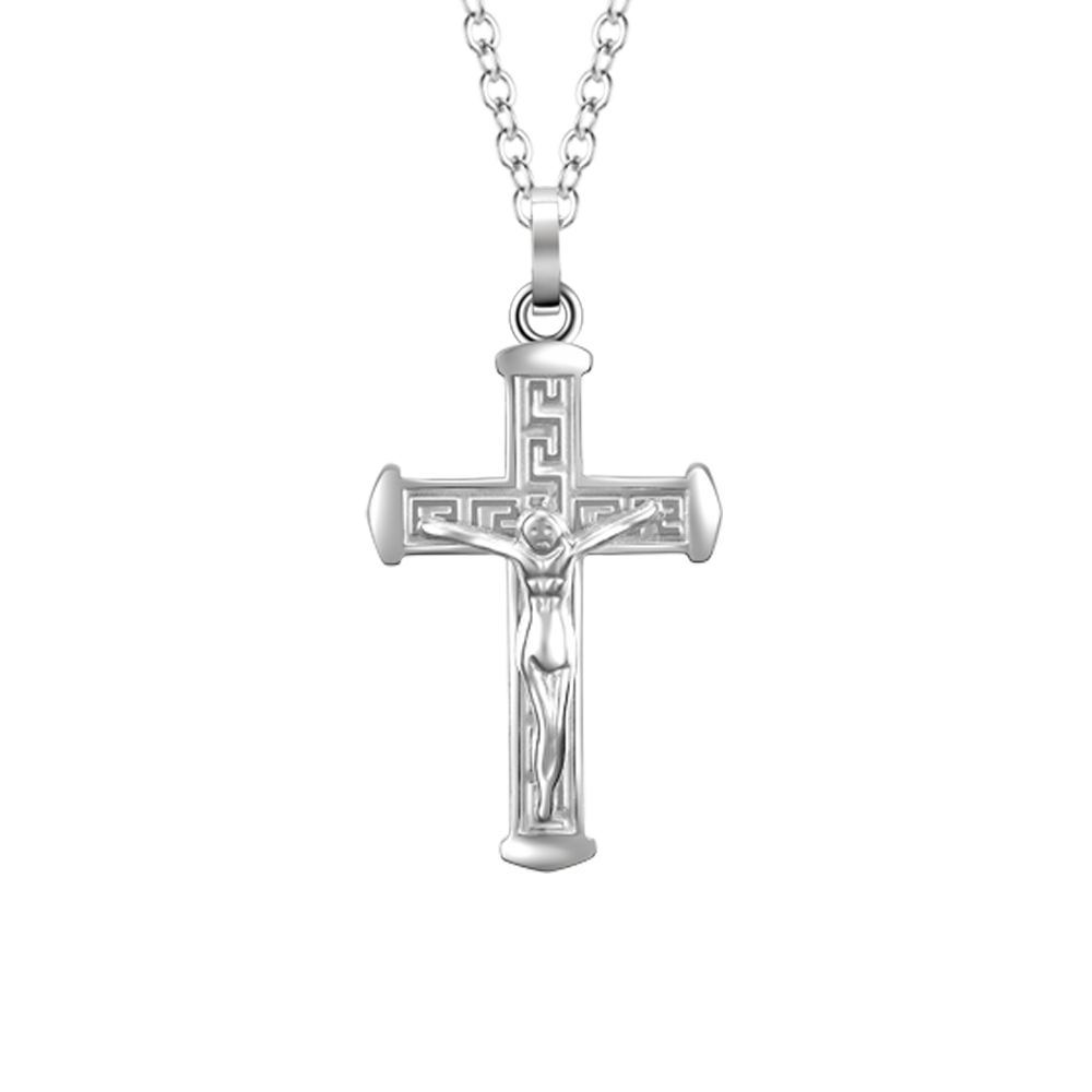 STEEL MEN'S NECKLACE WITH CRUCIFIX