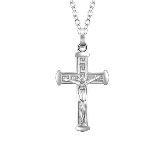 STEEL MEN'S NECKLACE WITH CRUCIFIX