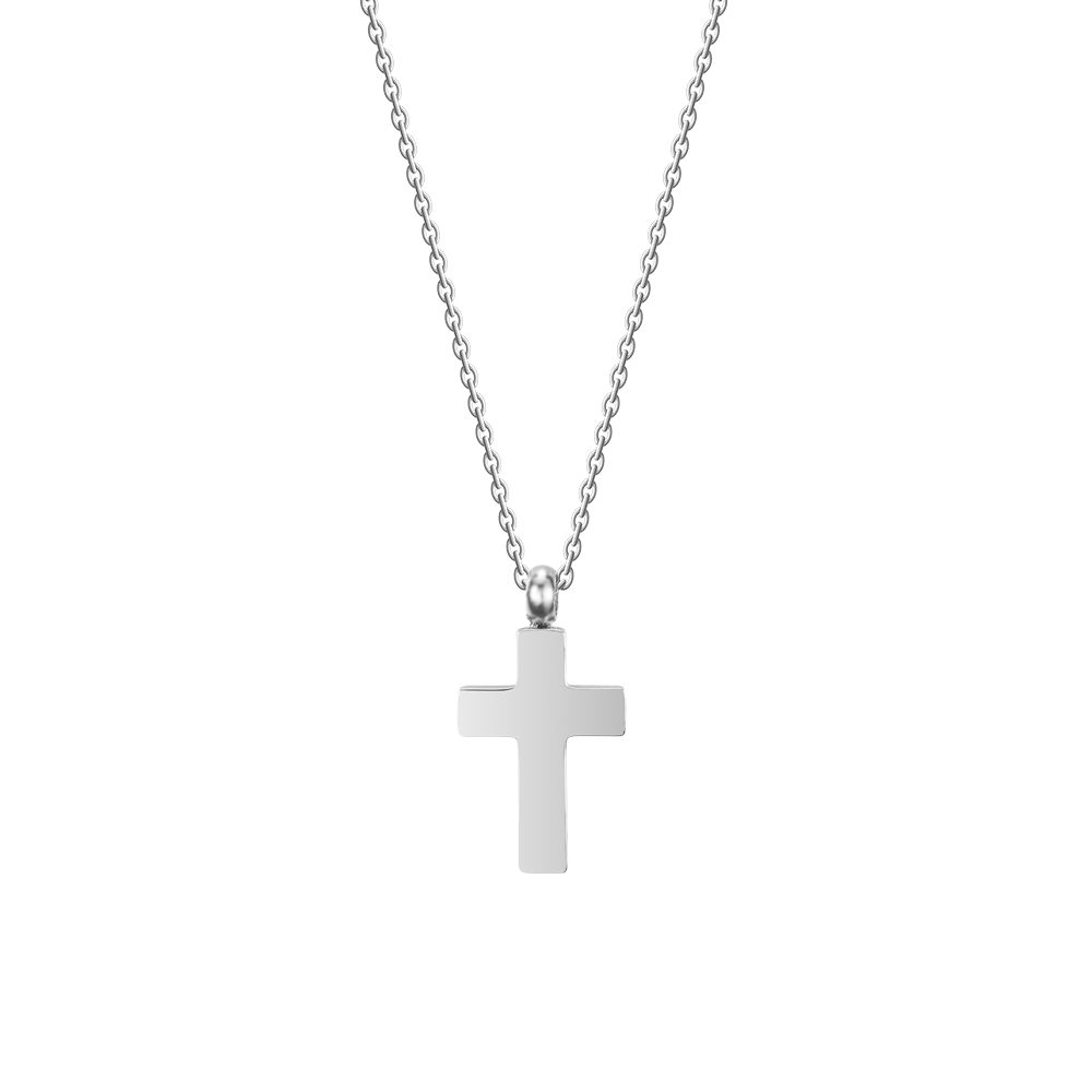 STEEL MEN'S NECKLACE WITH CROSS