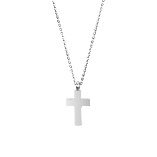 STEEL MEN'S NECKLACE WITH CROSS