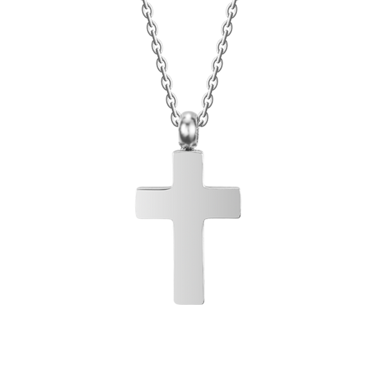 STEEL MEN'S NECKLACE WITH CROSS