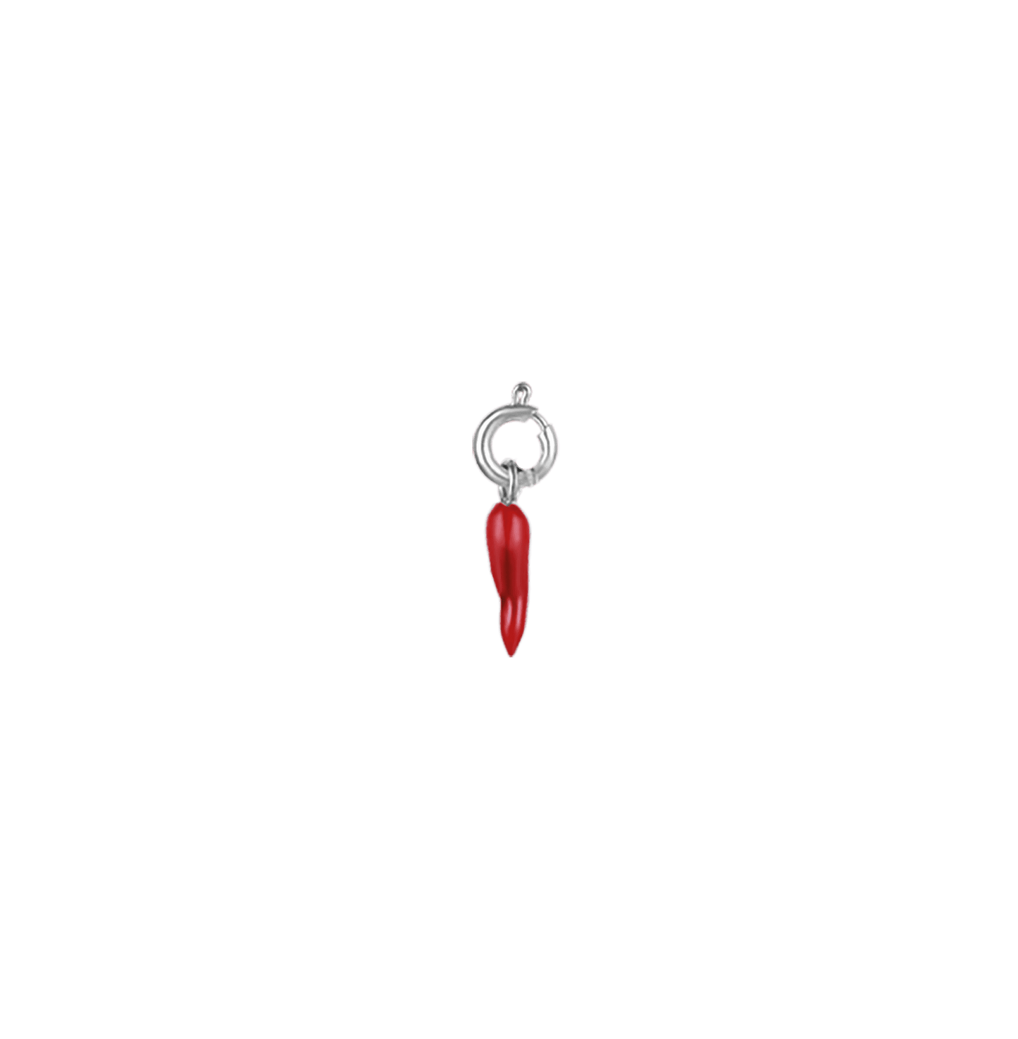 13MM RED ENAMEL STEEL HORN CHARM