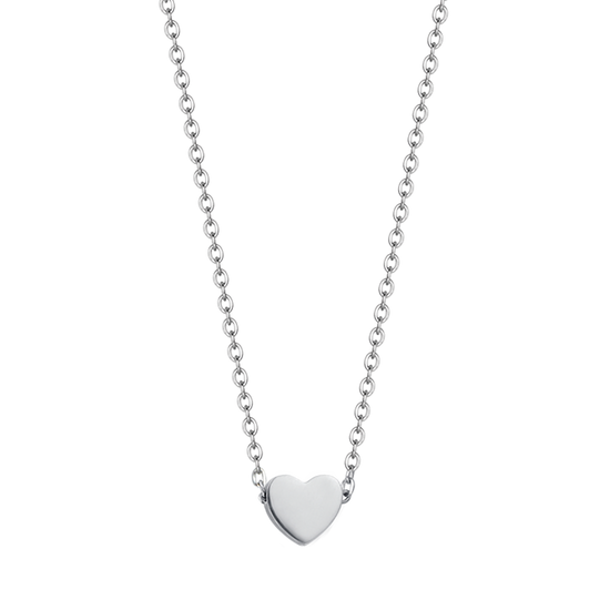 STEEL NECKLACE WITH HEART Luca Barra