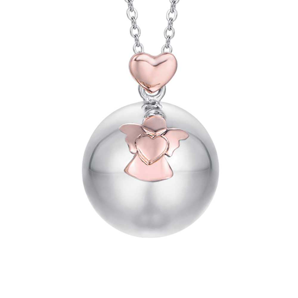 ANGEL CALLING NECKLACE IN STEEL METAL PENDANT WITH ANGEL AND HEART Luca Barra