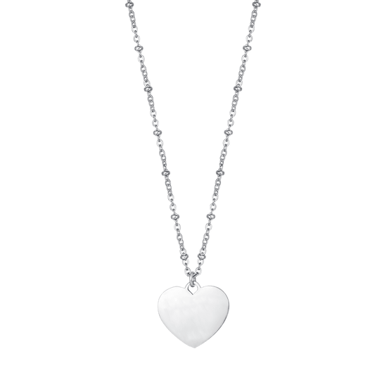 PERSONALIZED WOMAN'S NECKLACE IN STEEL WITH HEART Luca Barra