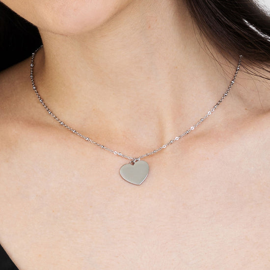 PERSONALIZED WOMAN'S NECKLACE IN STEEL WITH HEART Luca Barra