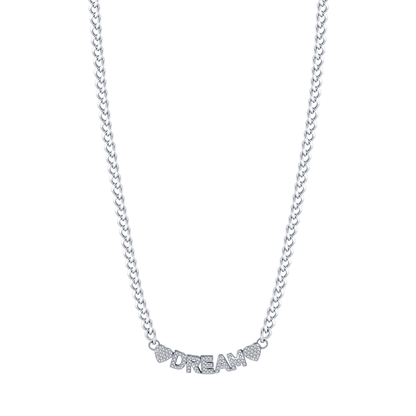 DREAM STEEL WOMEN'S NECKLACE WITH WHITE CRYSTALS