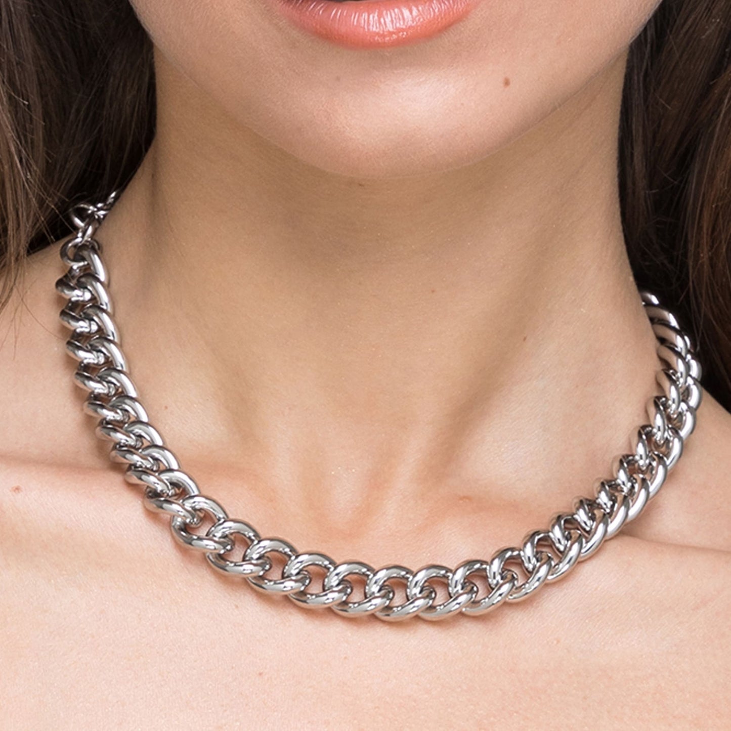 WOMEN'S STEEL CHAIN LINK NECKLACE