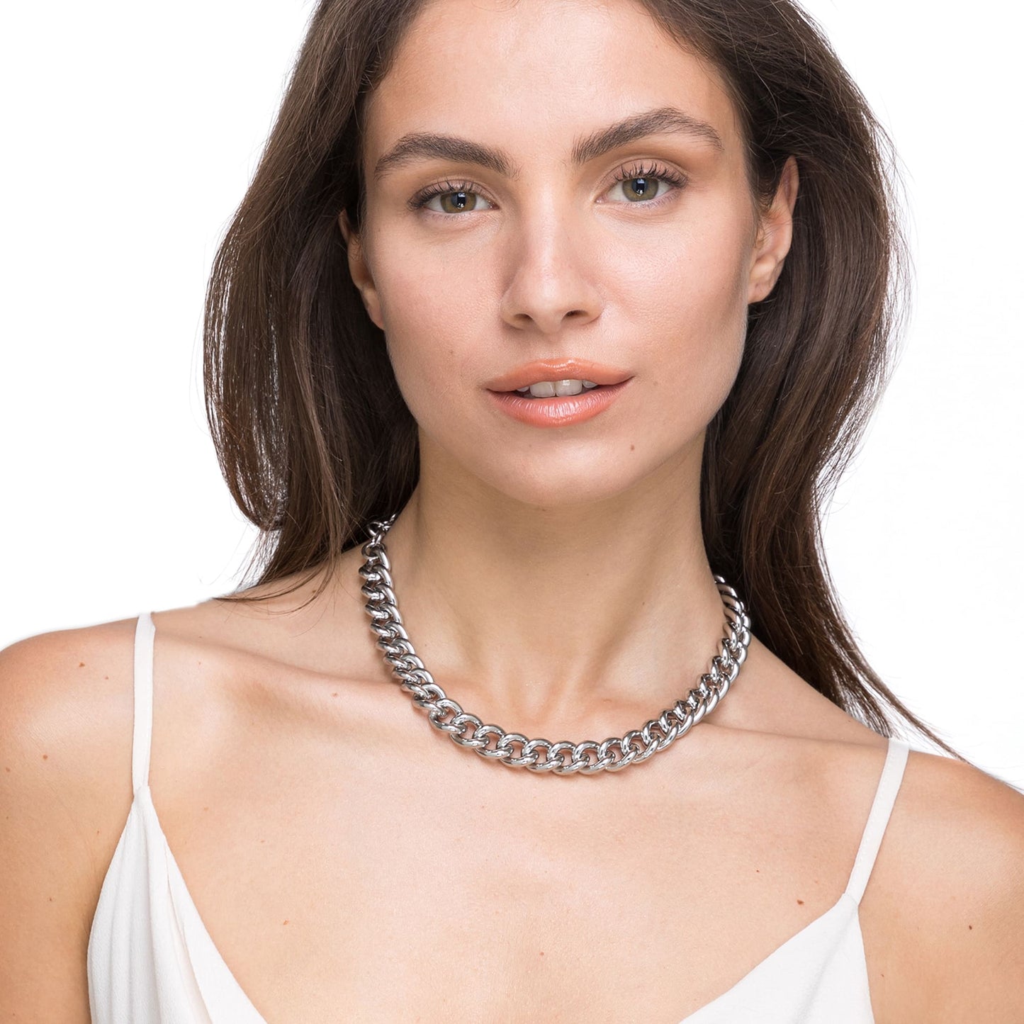 WOMEN'S STEEL CHAIN LINK NECKLACE