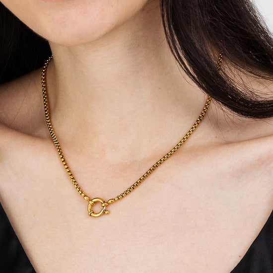 IP GOLD STEEL WOMEN'S NECKLACE WITH LOBSTER CLASP