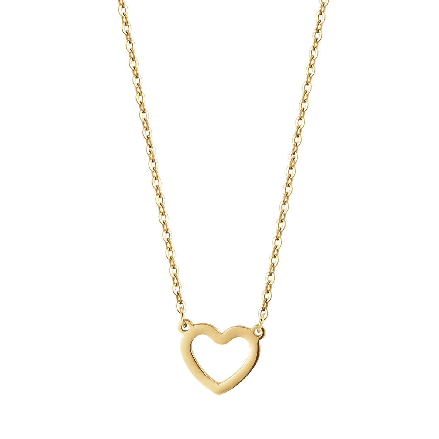 IP GOLD STEEL WOMEN'S NECKLACE WITH GOLD HEART