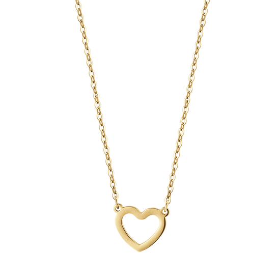 IP GOLD STEEL WOMEN'S NECKLACE WITH GOLD HEART