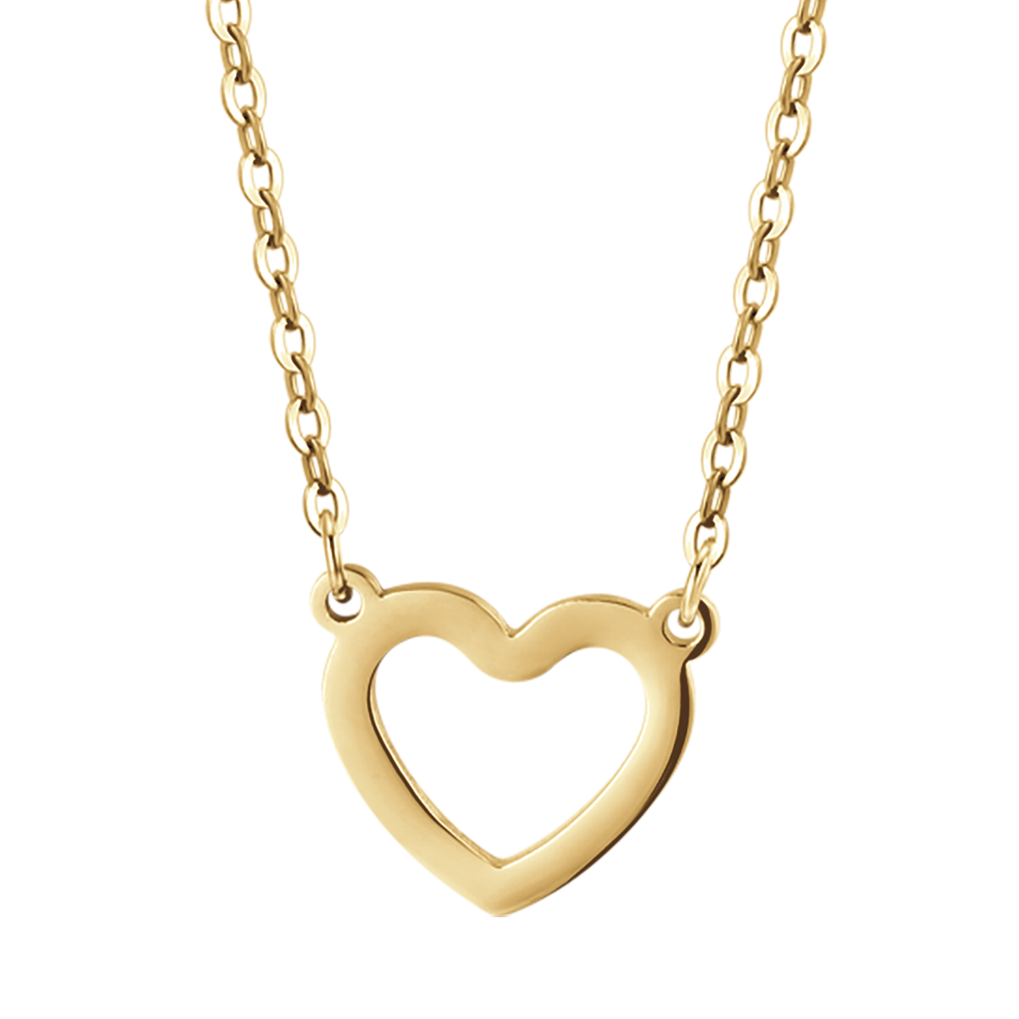 IP GOLD STEEL WOMEN'S NECKLACE WITH GOLD HEART