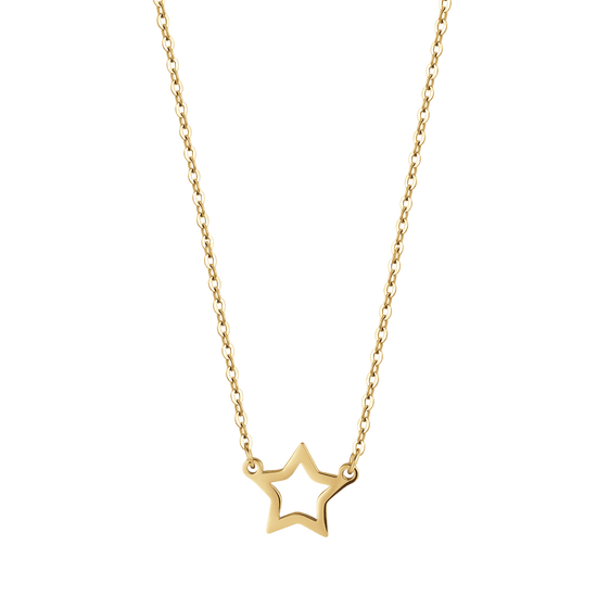 WOMAN'S NECKLACE IN STEEL IP GOLD WITH STAR GOLD Luca Barra