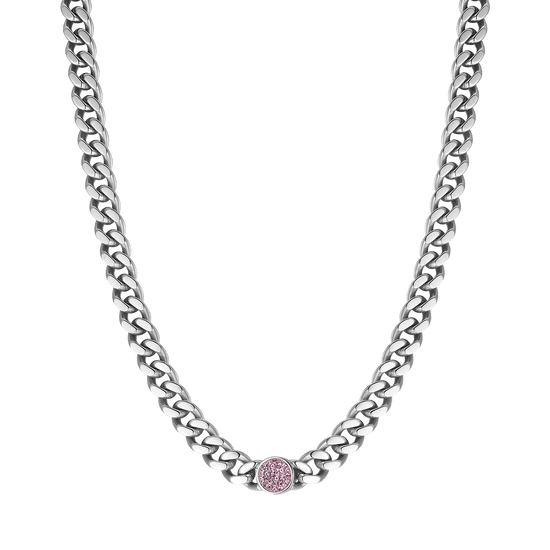 WOMEN'S STEEL NECKLACE WITH CRYSTALS