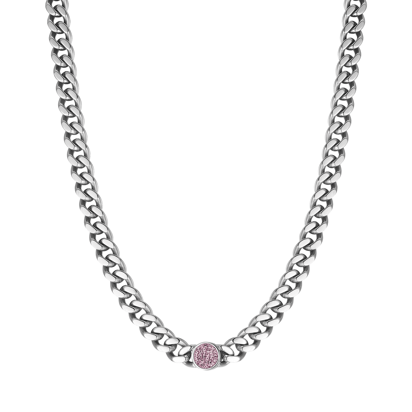 WOMEN'S STEEL NECKLACE WITH CRYSTALS