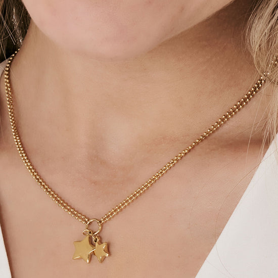 IP GOLD STEEL WOMEN'S NECKLACE WITH STARS