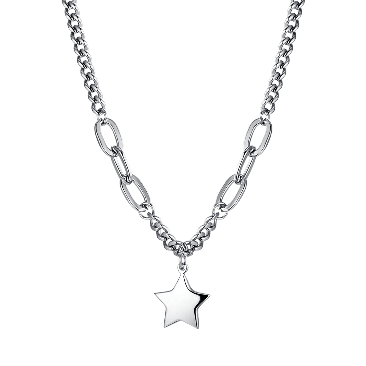 IP GOLD STEEL WOMEN'S NECKLACE WITH STAR PENDANT