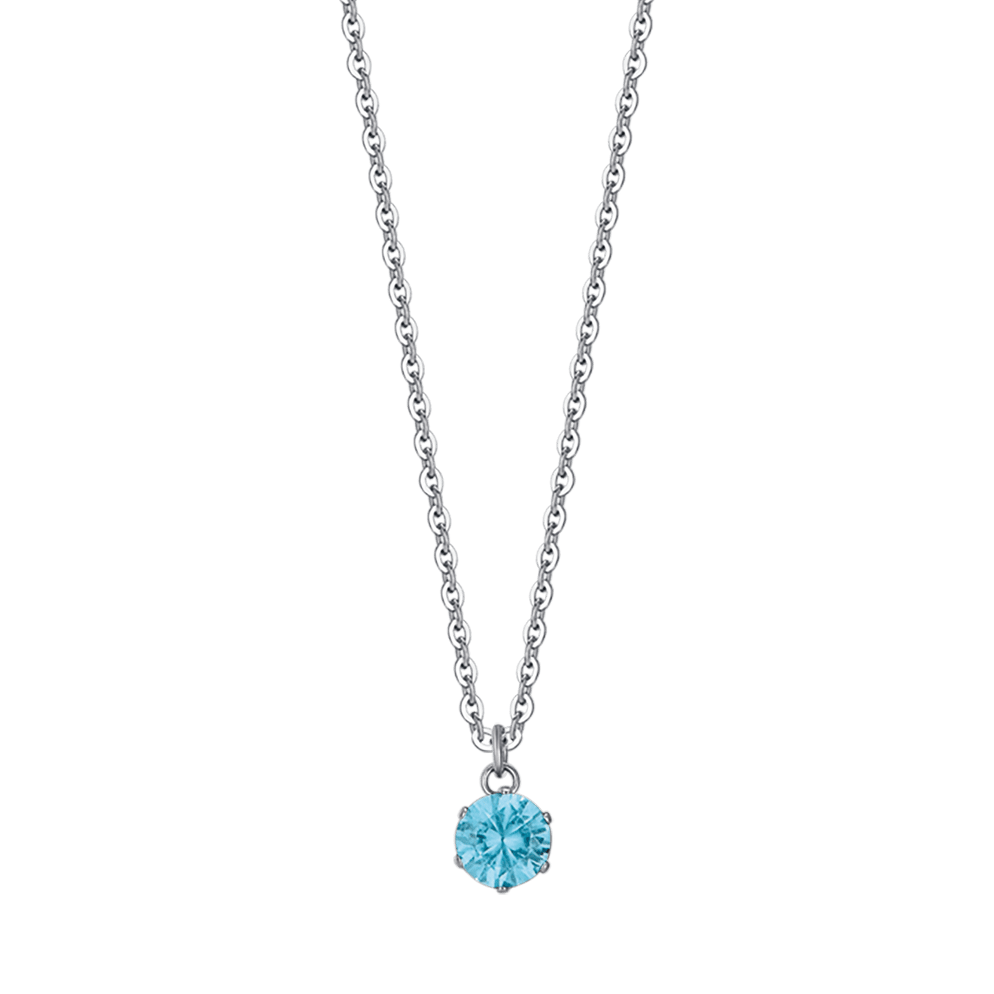 STEEL WOMEN'S NECKLACE WITH BLUE CRYSTAL