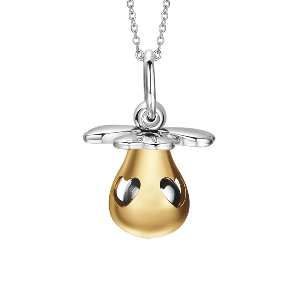 IP GOLD METAL PACIFIER STEEL ANGEL CALL NECKLACE