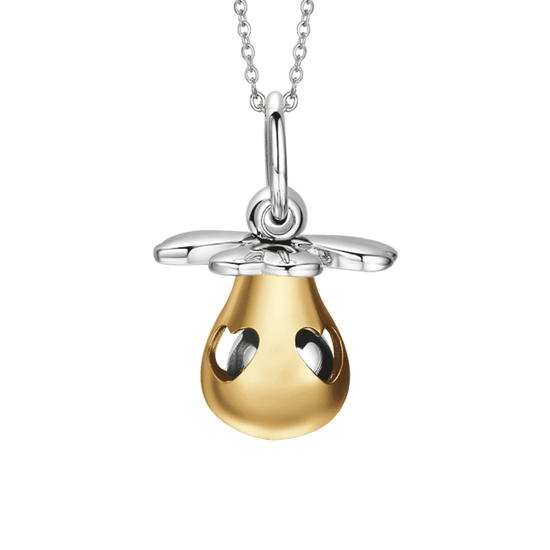 IP GOLD METAL PACIFIER STEEL ANGEL CALL NECKLACE