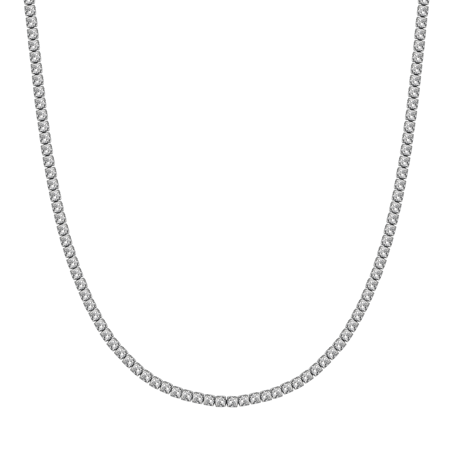 WOMEN'S TENNIS NECKLACE IN STEEL WITH 4 MM WHITE CRYSTALS Luca Barra