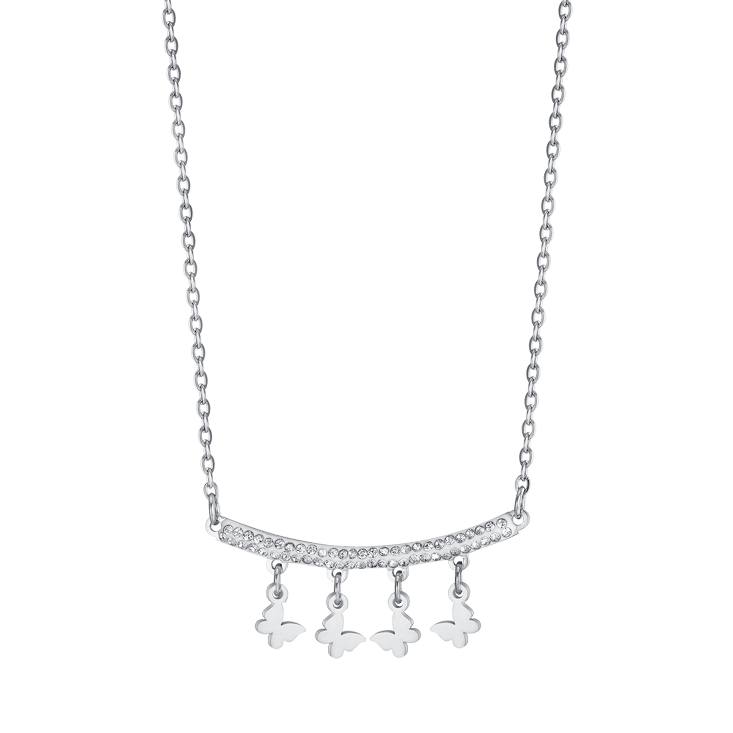 WOMEN'S STEEL NECKLACE WITH BUTTERFLY PENDANTS