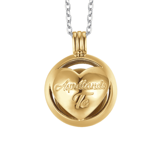 COLLANA CHIAMA ANGELI IN ACCIAIO IP GOLD CON CUORE