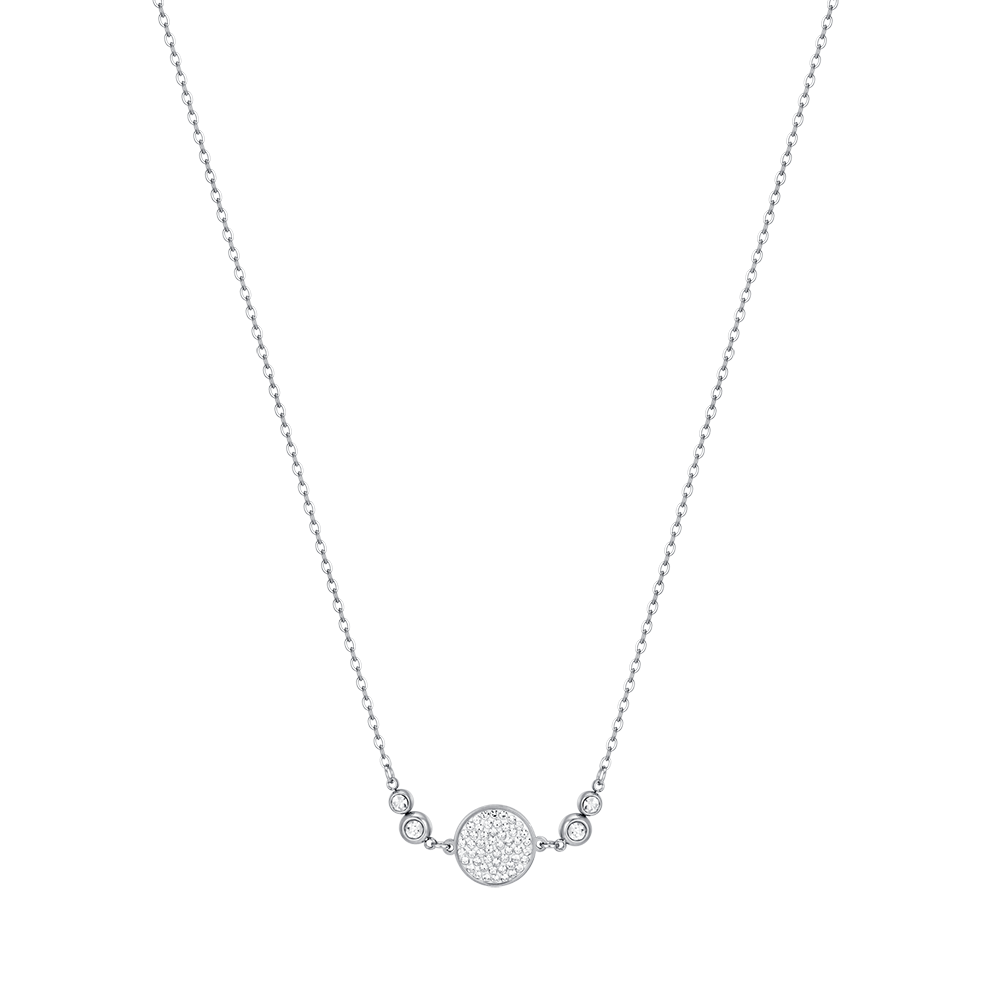 WOMEN'S STEEL NECKLACE WITH WHITE CRYSTAL ELEMENT