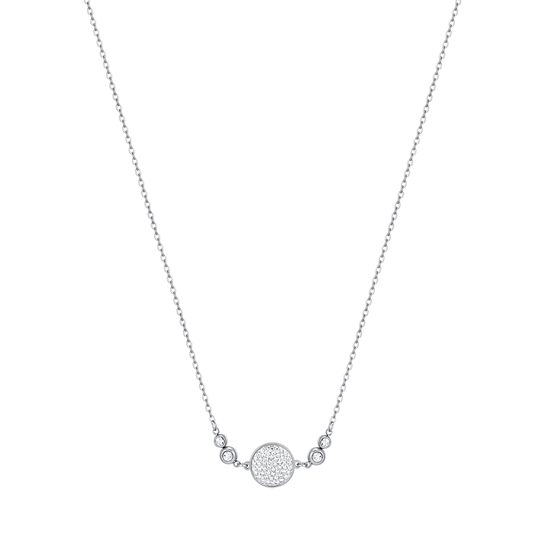 WOMEN'S STEEL NECKLACE WITH WHITE CRYSTAL ELEMENT