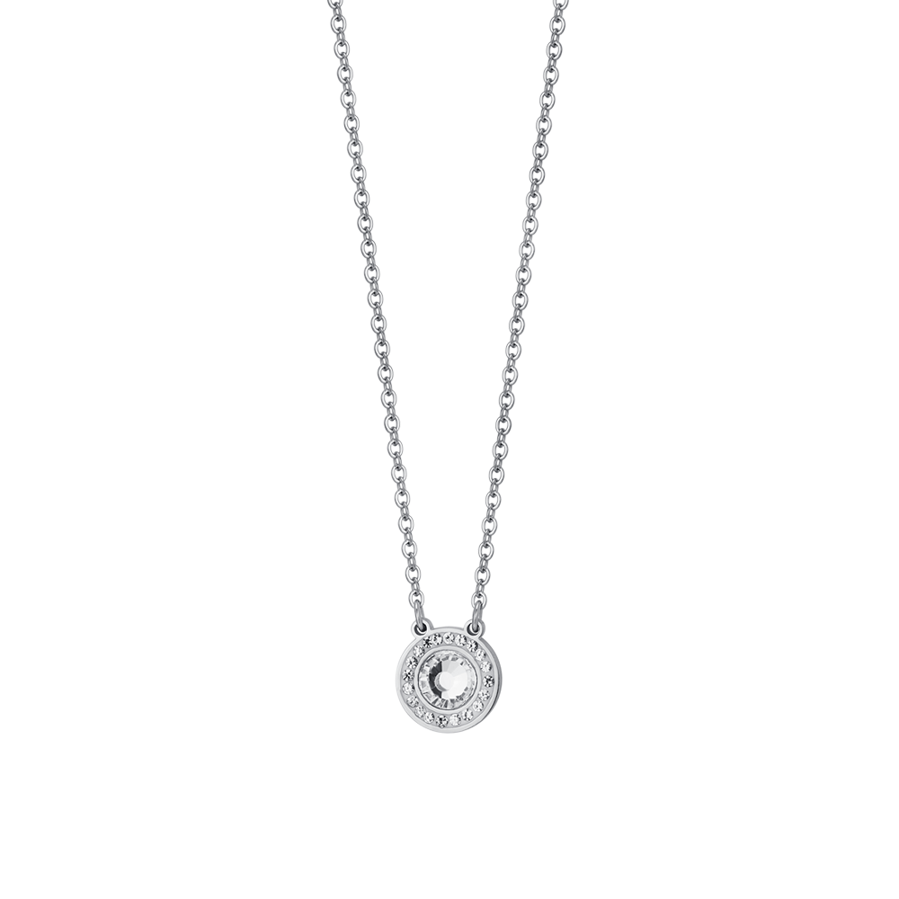 WHITE CRYSTAL ELEMENT STEEL WOMEN'S NECKLACE