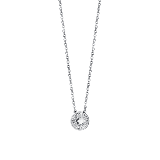 WHITE CRYSTAL ELEMENT STEEL WOMEN'S NECKLACE