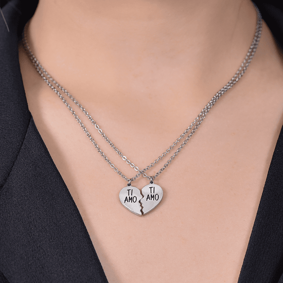 STEEL COUPLE NECKLACE I LOVE YOU